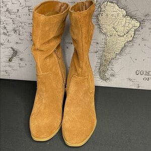 Crown & Ivy Tan Suede Heeled Boots